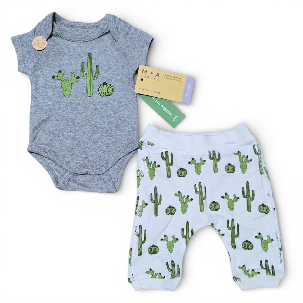 Monica + Andy Bodysuit & Pants Set 100% Organic Cotton Size Newborn - 18 Months
